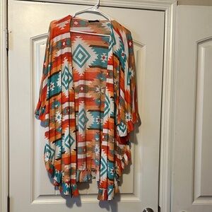 Heimish USA Colorful Geometric Patterned Kimono-Size 2XL